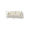 Homeroots 96" Cream Fabric Sofa With Brown Legs 640998 - alternate 4