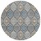 Homeroots 8' Gray Ivory And Navy Blue Round Floral Medallion Washable Indoor Outdoor Area Rug 614589 - alternate 6