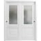 Sartodoors Sliding Closet Bypass Doors 64 x 80in, Lucia 8822 White Silk W/ Frosted Glass, Sturdy Rails LUCIA8822DBD-WS-64 - alternate 8