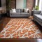 Homeroots 10' X 14' Orange and White Abstract Washable Non Skid Indoor Outdoor Area Rug 559288 - alternate 6