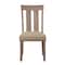 Homeroots Set of Two Natural and Brown Upholstered Fabric And Solid Wood Slat Back Dining Side Chairs, 2PK 573391 - alternate 1