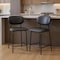 Homeroots Set of Two 26" Black Faux Leather and Metal Counter Height Bar Chairs, 2PK 716226 - alternate 6