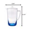 Homeroots 2.75 Quart Clear and Blue Acrylic Pitcher 523325 - alternate 3
