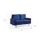Homeroots 57" Blue And Dark Brown Velvet Loveseat 543718 - alternate 5