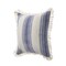 Homeroots Set of Two 18" Blue and Cream Cotton Throw Pillows with Fringe, 2PK 554604 - alternate 4