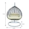 Leisuremod Teardrop Hanging Swing Chair with Stainless Steel Stand, 440 lb Capacity, Weatherproof RSCGR-57TP - alternate 8