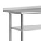 Flash Furniture Rawcliffe SS Work Table 24in. x 48in. w/1.5in. Backsplash, 2 Undershelves and 4 Casters, 2 Locking NH-WT-GU-2448BSP-CAS-GG - alternate 8