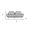 Homeroots Contempo Retro 78in Light Gray Loveseat 480890 - alternate 7
