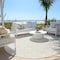 Homeroots 8' Ivory And Beige Round Floral Washable Indoor Outdoor Area Rug 594637 - alternate 6