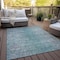 Homeroots 3' X 5' Teal Blue Gray And Charcoal Oriental Washable Indoor Outdoor Area Rug 588840 - alternate 9