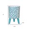 Homeroots Set of Two Aqua Teal And White Ceramic 2 Ounce Chevron Round Distressed Pot Planters, 2PK 517979 - alternate 4