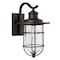 Jonathan Y Westfield 10.5" 1-Light Iron/Seeded Glass Rustic Industrial Cage LED Outdoor Sconce, Oil Rubbed Bronz JYL7604A - alternate 9