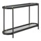 Homeroots 52" Black and Clear Glass Solid Wood and Steel Oval Console Table With Shelf 668876 - alternate 6
