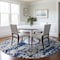Homeroots 8' Navy Blue And Ivory Round Abstract Washable Indoor Outdoor Area Rug 612631 - alternate 4