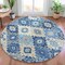 Homeroots 8' Blue Beige And Sky Blue Round Southwestern Washable Indoor Outdoor Area Rug 632259 - alternate 6