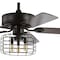 Jonathan Y Asher 52" 3-Light Industrial Metal/Wood LED Ceiling Fan With Remote, Forged Black JYL9603A - alternate 7