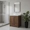 Homeroots 30" Brown Wood Freestanding Bathroom Vanity With White Quartz Countertop 714294 - alternate 2