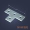 Newhouse Electric 1/4 in. Trade Size 4-Hole Steel Strut Channel T Bracket Angle Fitting, Silver (No Magnets) BRT4 - alternate 4