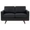 Leisuremod Chester Modern Leather Loveseat with Birch Wood Base, Black CS58BL-L - alternate 6