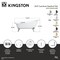 Kingston Brass 61" Cast Iron Oval Single Slipper Clawfoot Tub, No Faucet Drillings, White/Brushed Brass NHVCTND653129B7 - alternate 2