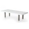 Homeroots 95" White And Gray Stainless Steel Dining Table 487358 - alternate 1