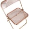 Leisuremod Lawrence Acrylic Folding Chair with Gold Metal Frame, Rose Pink, 4PK LFG19PK4 - alternate 5