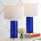 Jonathan Y Cole 27.5" Modern Fused Glass Cylinder LED Table Lamp, Cobalt, 2PK JYL4017D-SET2 - alternate 7