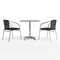 Flash Furniture Square Table Set, 27.5 W, 27.5 L, 27.5 H, Aluminum, Plastic, Rattan, Stainless Steel, Grey TLH-ALUM-28SQ-020BKCHR2-GG - alternate 9