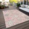 Homeroots 10' X 14' Pink Ivory And Gray Damask Washable Indoor Outdoor Area Rug 599447 - alternate 8