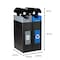 Commercial Zone Products Avante Series Dual Stream Black Trash/Recycling 30 Gallon Narrow Containers w/ Canopy Top 787206MSA - alternate 2