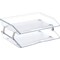 Acrimet Facility 2 Tier Letter Tray Side Load Letter Size A4 Desktop File Organizer Plastic Crystal 253.3 - alternate 1