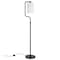 Homeroots 62" Black Reading Floor Lamp With White Frosted Glass Drum Shade 523407 - alternate 5