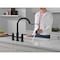Delta Renaldi Two Handle Pull-Down Bridge Kitchen Faucet Matte Black 2384L-BL-DST - alternate 3