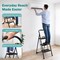 Serenelife 3-Step Ladder, Folding Step Stool for Adults, Wide Anti-Slip Pedal and Handrail, Sturdy Steel Build SLSTL3WH - alternate 4