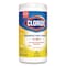 Clorox Disinfecting Wipes, Bleach Free Cleaning Wipes, 1-Ply, 7 x 7.75, Crisp Lemon, White, 75 Wipes, 6PK 01628 - alternate 6