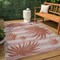 Jonathan Y Veronica Classic Beach Stripe and Palm Leaf Pink/Cream 3 ft. x 5 ft. Indoor/Outdoor Area Rug TSN402A-3 - alternate 8