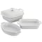 Staub Ceramic 4-pc Baking Pans Set, Casserole Dish with Lid, Brownie Pan, White 1014873 - alternate 1