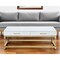 Homeroots 47" White Gold And Clear Wood Acrylic And Steel Coffee Table 543857 - alternate 1