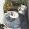 Homeroots 8' Round Ivory Blue and Gray Round Abstract Washable Non Skid Indoor Outdoor Area Rug 559591 - alternate 7