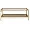 Homeroots 45" Clear And Gold Glass And Steel Coffee Table With Shelf 520911 - alternate 5