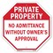 Signmission Private Property No Admittance With, 10 Inch X 10 Inch, Aluminum Metal Signs OC-A-10-145 - alternate 1