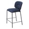 Homeroots Set of Two 25" Blue and Black Velvet and Steel Counter Height Bar Chairs, 2PK 564996 - alternate 5