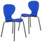Leisuremod Modern Oyster Transparent Side Dining Side Chair with Black Base in Blue, 2PK OCB-17TBU2 - alternate 1