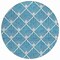 Homeroots 8' Teal Blue And Ivory Round Geometric Washable Indoor Outdoor Area Rug 594745 - alternate 5