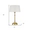 Homeroots 24" Brass Metal Table Lamp With White Drum Shade 524300 - alternate 6