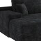 Homeroots 107" Black Corduroy Modular Compression Foam Sofa With Ottoman And Toss Pillows 712953 - alternate 4