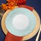 Smarty Had A Party 7.5" White with Turquoise Blue and Silver Mosaic Rim Round Plastic Salad Plates (120 Plates), 120PK 897TBS-CASE - alternate 10