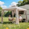 Sunjoy 10 ft x 10 ft Patio Gazebo, Modern 2-Tier Steel Frame Soft Top Gazebo with Netting - Grey & Khaki A101003601 - alternate 1
