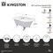 Kingston Brass 66" Cast Iron Oval Rectangular Roll Top Clawfoot Tub, 3-3/8" Wall Drillings, White/Brushed Brass VCT3D663019NT7 - alternate 2
