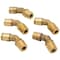Mytee Products 45-DEGREE DOT Brass 3/8 inOD X 3/8 inNPT Male Non-Swivel Elbow Air Brake 5PK MP-ABF-45ELBOW3838 - alternate 1